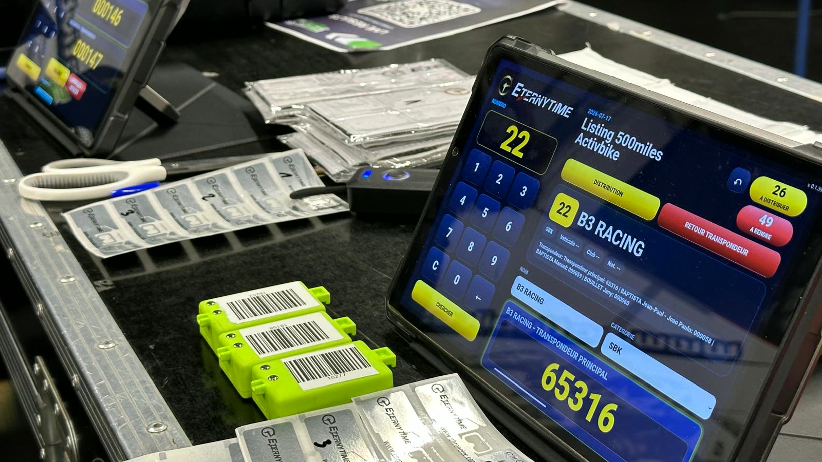 Transpondeurs et puces RFID Eternytime prêts pour un événement